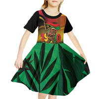 Vanuatu Independence Day Kid Short Sleeve Dress Chibi Boar Proud To Be A Ni-Van LT14 - Polynesian Pride