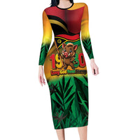 Vanuatu Independence Day Long Sleeve Bodycon Dress Chibi Boar Proud To Be A Ni-Van LT14 Long Dress Multicolor - Polynesian Pride