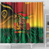 Vanuatu Independence Day Shower Curtain Chibi Boar Proud To Be A Ni-Van