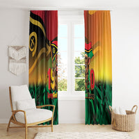 Vanuatu Independence Day Window Curtain Chibi Boar Proud To Be A Ni-Van