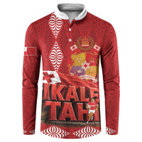 Tonga Rugby Custom Button Sweatshirt 2026 Go Ikale Tahi Ngatu Pattern