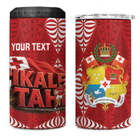 Tonga Rugby Custom 4 in 1 Can Cooler Tumbler 2026 Go Ikale Tahi Ngatu Pattern