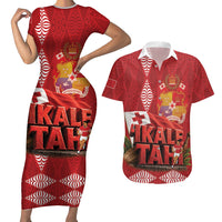 Tonga Rugby Custom Couples Matching Short Sleeve Bodycon Dress and Hawaiian Shirt 2026 Go Ikale Tahi Ngatu Pattern