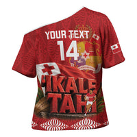 Tonga Rugby Custom Cross Shoulder Shirt 2026 Go Ikale Tahi Ngatu Pattern