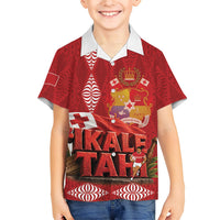 Tonga Rugby Custom Family Matching Long Sleeve Bodycon Dress and Hawaiian Shirt 2026 Go Ikale Tahi Ngatu Pattern