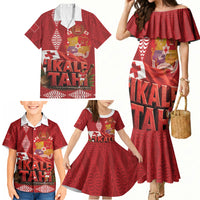 Tonga Rugby Custom Family Matching Mermaid Dress and Hawaiian Shirt 2026 Go Ikale Tahi Ngatu Pattern LT14 - Polynesian Pride