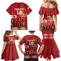 Tonga Rugby Custom Family Matching Mermaid Dress and Hawaiian Shirt 2026 Go Ikale Tahi Ngatu Pattern