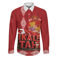 Tonga Rugby Custom Family Matching Off Shoulder Short Dress and Hawaiian Shirt 2026 Go Ikale Tahi Ngatu Pattern LT14 Daughter's Dress Red - Polynesian Pride
