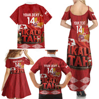 Tonga Rugby Custom Family Matching Summer Maxi Dress and Hawaiian Shirt 2026 Go Ikale Tahi Ngatu Pattern LT14 Mom's Dress Red - Polynesian Pride