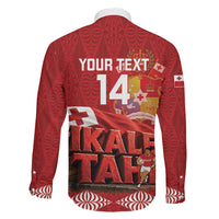 Tonga Rugby Custom Family Matching Summer Maxi Dress and Hawaiian Shirt 2026 Go Ikale Tahi Ngatu Pattern LT14 Son's Shirt Red - Polynesian Pride
