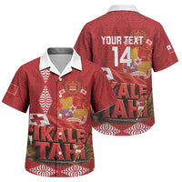 Tonga Rugby Custom Family Matching Tank Maxi Dress and Hawaiian Shirt 2026 Go Ikale Tahi Ngatu Pattern LT14 Son's Shirt Red - Polynesian Pride