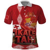 Tonga Rugby Custom Polo Shirt 2026 Go Ikale Tahi Ngatu Pattern LT14 Red - Polynesian Pride