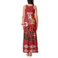 Tonga Rugby Custom Tank Maxi Dress 2026 Go Ikale Tahi Ngatu Pattern LT14 - Polynesian Pride