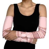 Pastel Pink Samoa Siapo Teuila Flowers Arm Sleeves - Polynesian Pride