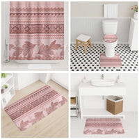 Pastel Pink Samoa Siapo Teuila Flowers Bathroom Set - Polynesian Pride