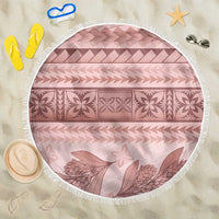 Pastel Pink Samoa Siapo Teuila Flowers Beach Blanket - Polynesian Pride