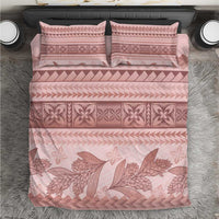 Pastel Pink Samoa Siapo Teuila Flowers Bedding Set - Polynesian Pride