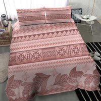 Pastel Pink Samoa Siapo Teuila Flowers Bedding Set - Polynesian Pride