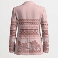 Pastel Pink Samoa Siapo Teuila Flowers Blazer - Polynesian Pride