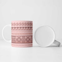 Pastel Pink Samoa Siapo Teuila Flowers Ceramic Mug - Polynesian Pride