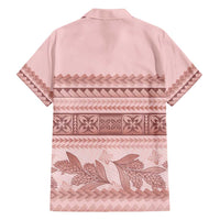Pastel Pink Samoa Siapo Teuila Flowers Family Matching Puletasi and Hawaiian Shirt LT14 - Polynesian Pride