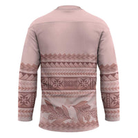 Pastel Pink Samoa Siapo Teuila Flowers Hockey Jersey LT14 - Polynesian Pride