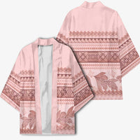 Pastel Pink Samoa Siapo Teuila Flowers Kimono LT14 - Polynesian Pride