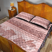 Pastel Pink Samoa Siapo Teuila Flowers Quilt Bed Set - Polynesian Pride