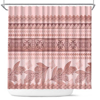 Pastel Pink Samoa Siapo Teuila Flowers Shower Curtain - Polynesian Pride