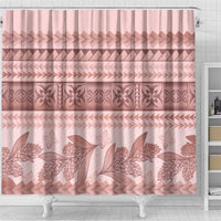 Pastel Pink Samoa Siapo Teuila Flowers Shower Curtain - Polynesian Pride