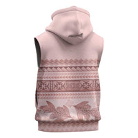 Pastel Pink Samoa Siapo Teuila Flowers Sleeveless Zip Hoodie LT14 - Polynesian Pride