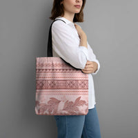 Pastel Pink Samoa Siapo Teuila Flowers Tote Bag LT14 - Polynesian Pride
