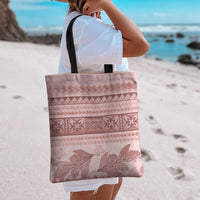 Pastel Pink Samoa Siapo Teuila Flowers Tote Bag LT14 - Polynesian Pride