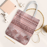 Pastel Pink Samoa Siapo Teuila Flowers Tote Bag LT14 White Strap One Size Pastel Pink - Polynesian Pride
