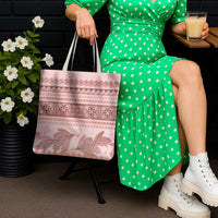 Pastel Pink Samoa Siapo Teuila Flowers Tote Bag LT14 - Polynesian Pride