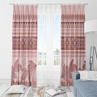 Pastel Pink Samoa Siapo Teuila Flowers Window Curtain - Polynesian Pride