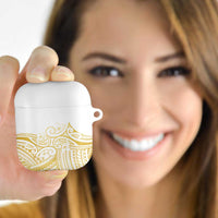 Polynesia White Sunday AirPods Case Plumeria Polynesian Tribal Gold Color LT14 White - Polynesian Pride