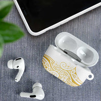 Polynesia White Sunday AirPods Case Plumeria Polynesian Tribal Gold Color LT14 - Polynesian Pride
