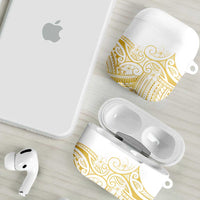 Polynesia White Sunday AirPods Case Plumeria Polynesian Tribal Gold Color LT14 - Polynesian Pride