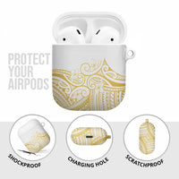 Polynesia White Sunday AirPods Case Plumeria Polynesian Tribal Gold Color LT14 - Polynesian Pride