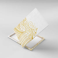 Polynesia White Sunday Canvas Wall Art Plumeria Polynesian Tribal Gold Color - Polynesian Pride