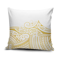 Polynesia White Sunday Pillow Cover Plumeria Polynesian Tribal Gold Color - Polynesian Pride