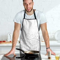 Polynesia White Sunday Apron Plumeria Polynesian Tribal Grey Color - Polynesian Pride