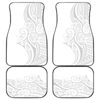 Polynesia White Sunday Car Mats Plumeria Polynesian Tribal Grey Color - Polynesian Pride