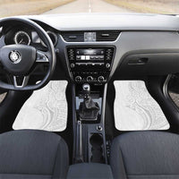 Polynesia White Sunday Car Mats Plumeria Polynesian Tribal Grey Color - Polynesian Pride