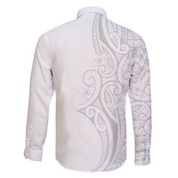 Polynesia White Sunday Family Matching Tank Maxi Dress and Hawaiian Shirt Plumeria Polynesian Tribal Grey Color - Polynesian Pride