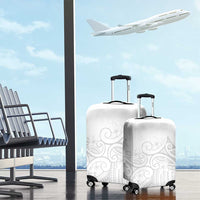 Polynesia White Sunday Luggage Cover Plumeria Polynesian Tribal Grey Color - Polynesian Pride