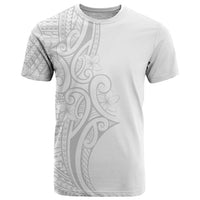 Polynesia White Sunday T Shirt Plumeria Polynesian Tribal Grey Color - Polynesian Pride