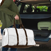 Polynesia White Sunday Travel Bag Plumeria Polynesian Tribal Grey Color LT14 - Polynesian Pride
