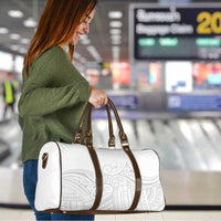 Polynesia White Sunday Travel Bag Plumeria Polynesian Tribal Grey Color LT14 - Polynesian Pride